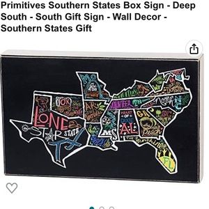 Primitives by Kathy Southern States Wood Box Table Sign,Home Decor